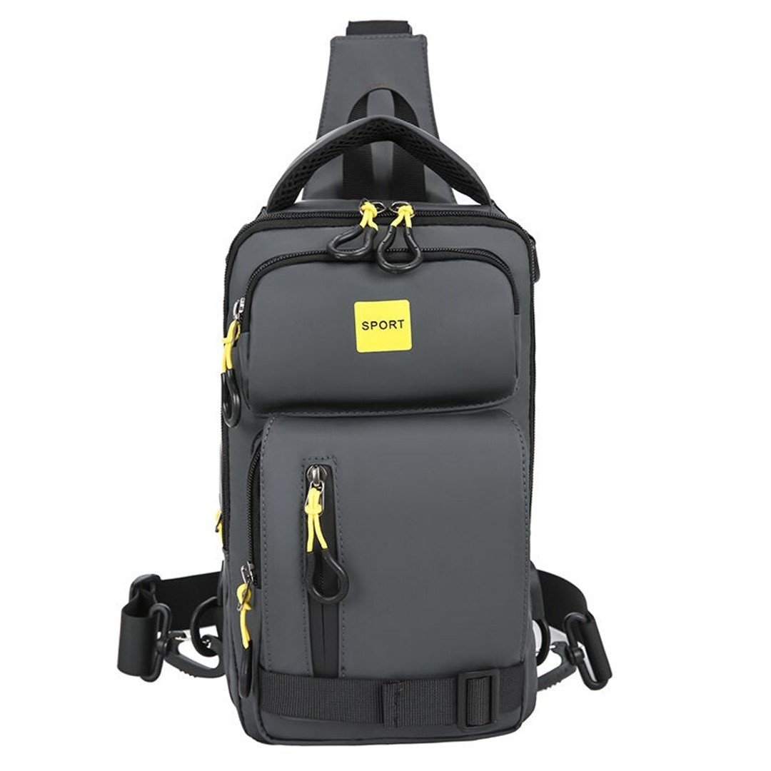 Sling Bag for Men Multi-function Crossbody Bags for Men Waterproof Bag Male USB Charging Large Capacity Nylon Cloth Chest Bag