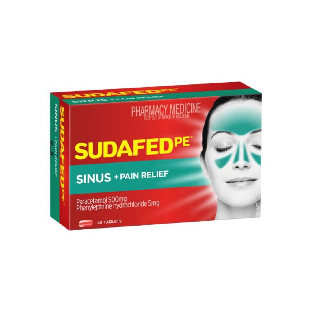 Sudafed PE Sinus + Pain Relief Tablets 48 Pack