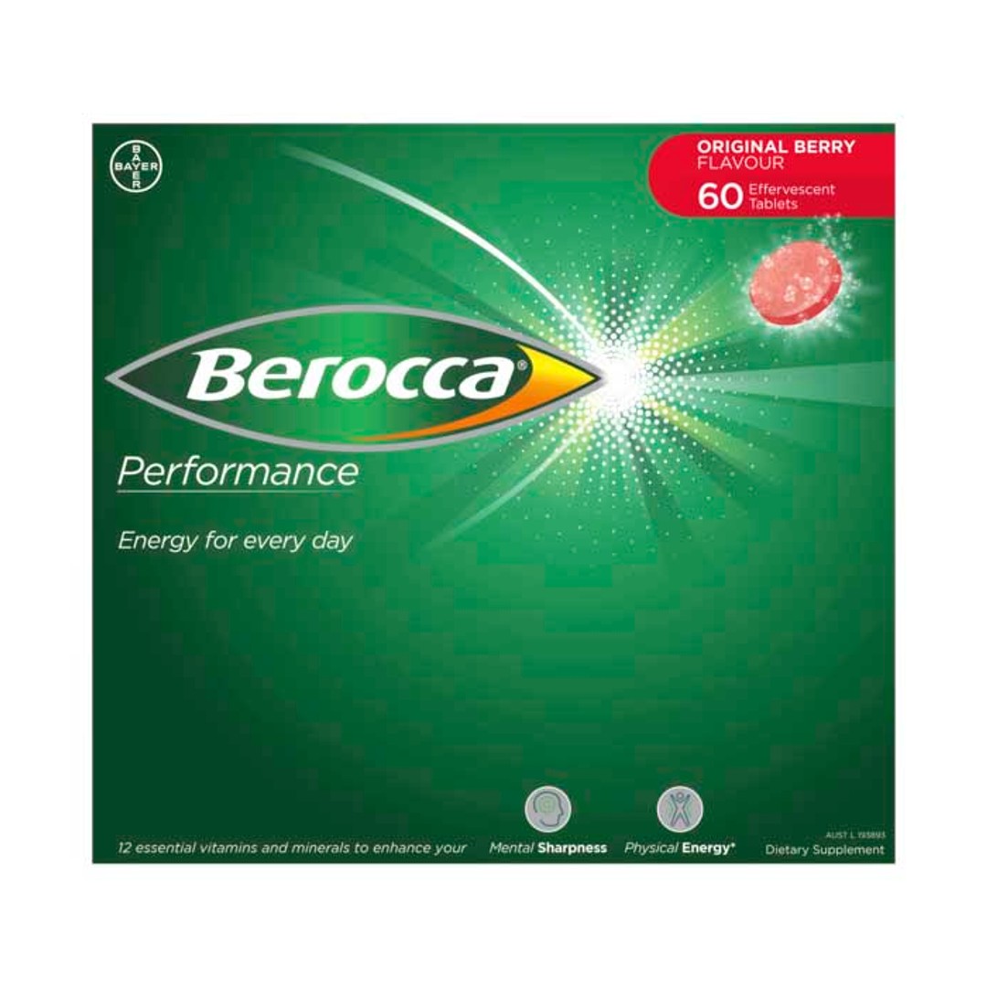 Berocca Energy Vitamin Original Berry Effervescent Tablets 60 pack