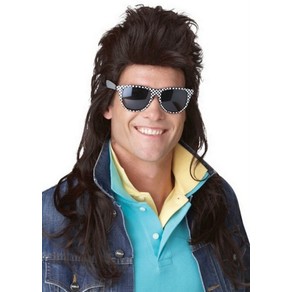 Costume King® 80s Rock Mullet Brown Bogan Redneck Men Costume Wig