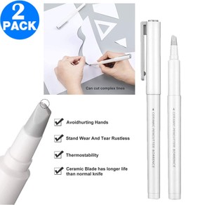 2 X Pen Shape Ceramic Blade Paper Cutter DIY Tool with Safety Cap