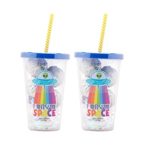2x I Need Some Space Kids/Adults Bath Bomb Fizzers w/Reusable Drinking Cup 3y+
