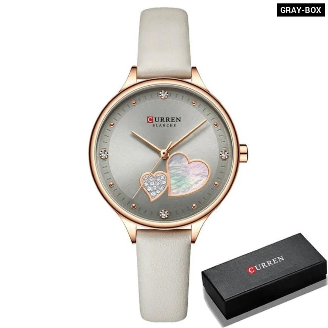 Charming Rhinestone Leather Quartz Wristwatch For Women