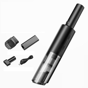 Wireless Vacuum Cleaner Handheld USB Cordless Vacuum Cleaning Tool for Home Car with 2 Heads Black