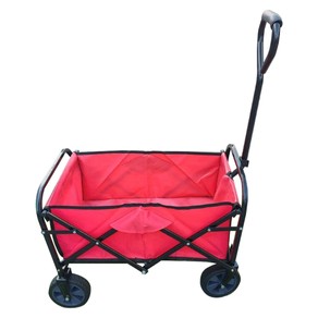 Outdoor Utility Transport Shopping Cart Buggy/Trolley w/Offroad Wheels Red