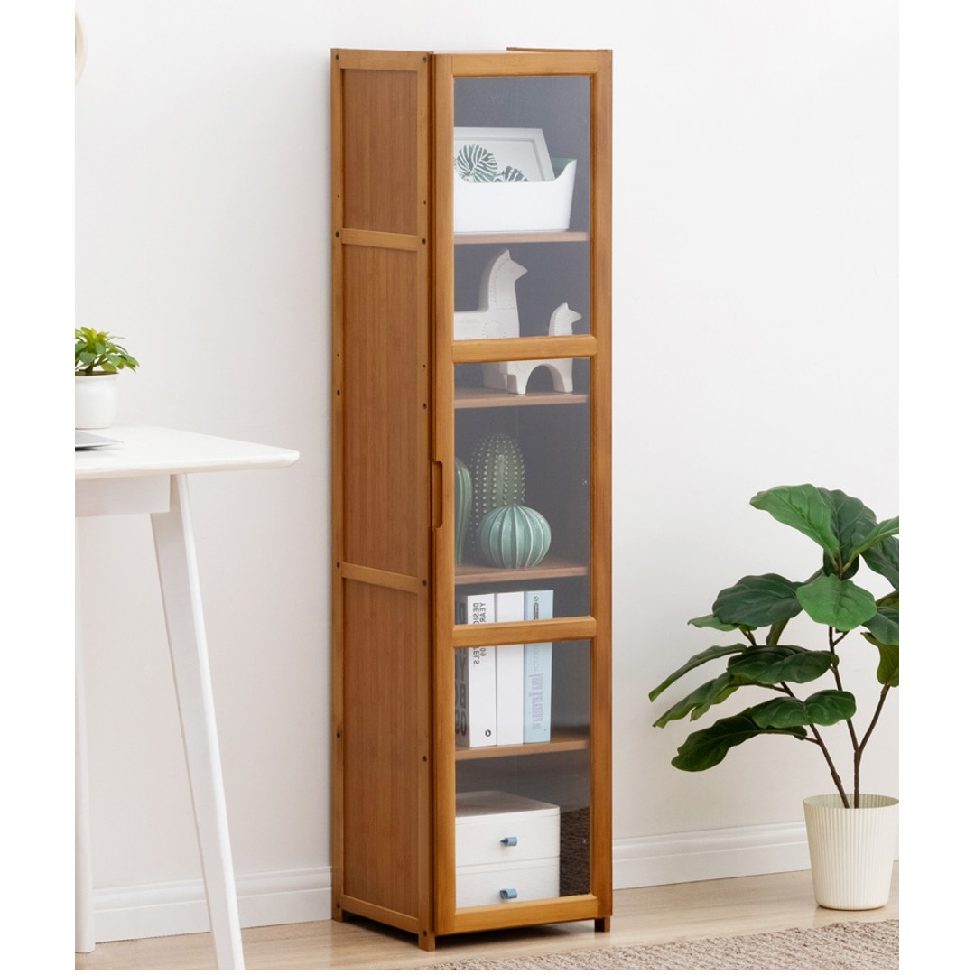 5 Tier Bamboo Free Standing Multifunctional Cabinet Rack, As shown, hi-res