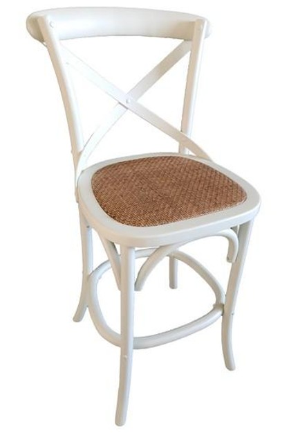 8 Cross Back Barstool Antique, Antique White Cross Back Dining Chairs