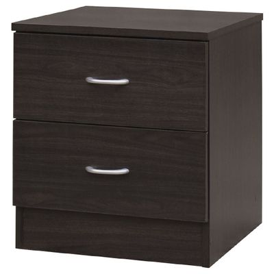 Living Co Madrid Bedside Cabinet 2 Drawer Chocolate Brown