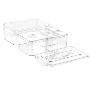 4pc Boxsweden 1L/2.15L/5.4L Crystal Storage Container Bathroom Organiser Set