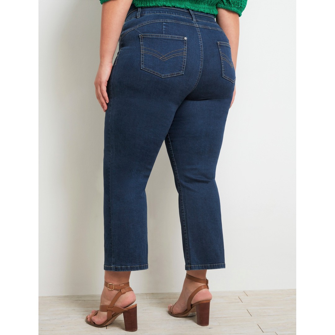 AUTOGRAPH - Plus Size - Womens Jeans - Blue Bootleg - Denim - Cotton Pants - Mid Wash - Elastane - Full length Trousers - Casual Fashion - Work Wear, Blue, hi-res