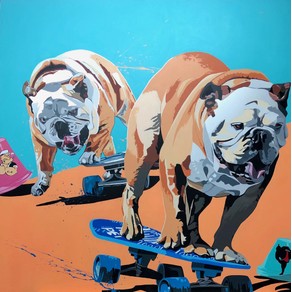Framed 1 Panel - Bull Dog - Canvas Print Wall Art