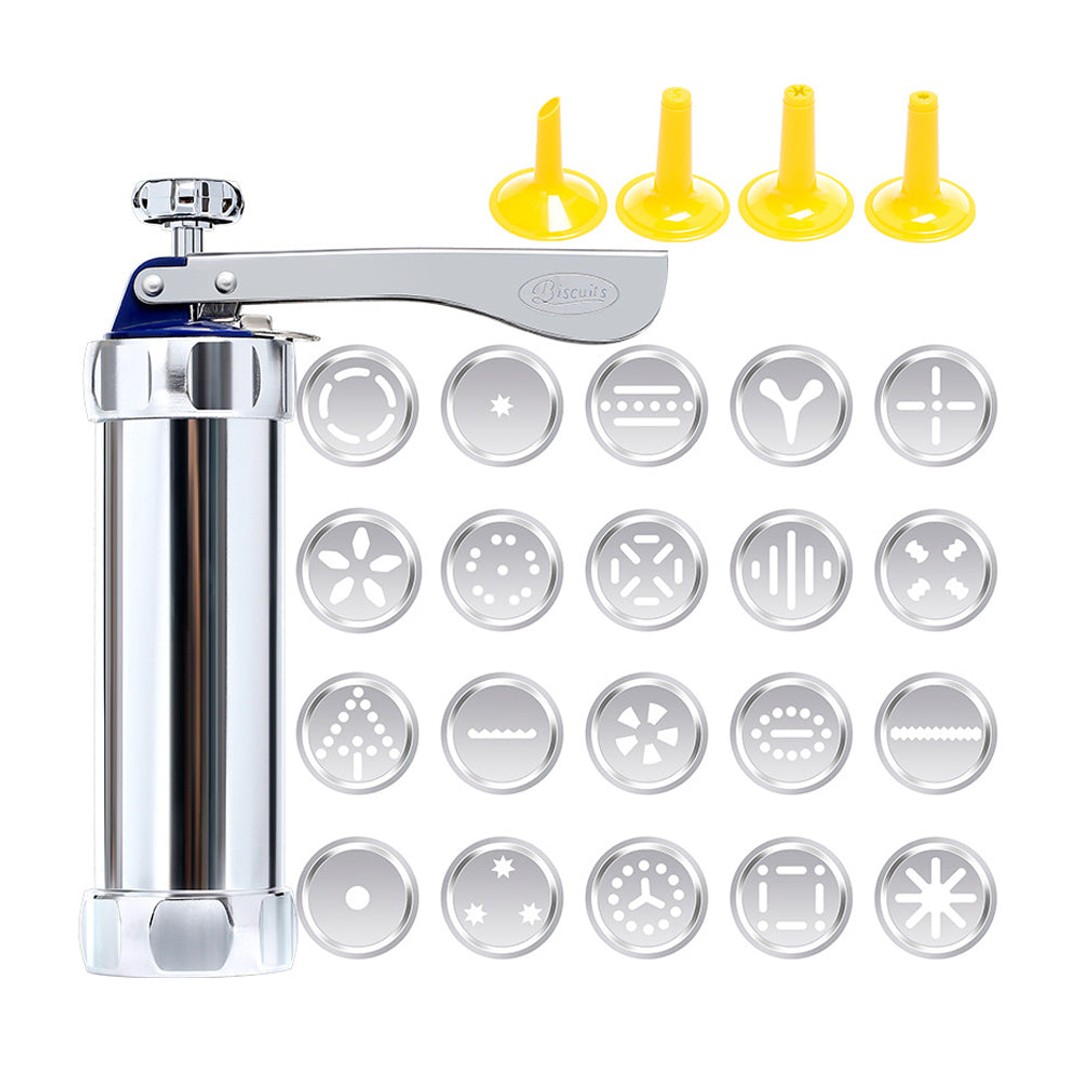 Cookie Biscuit Press Set with 20 Cookie Discs and 4 Icing Tips