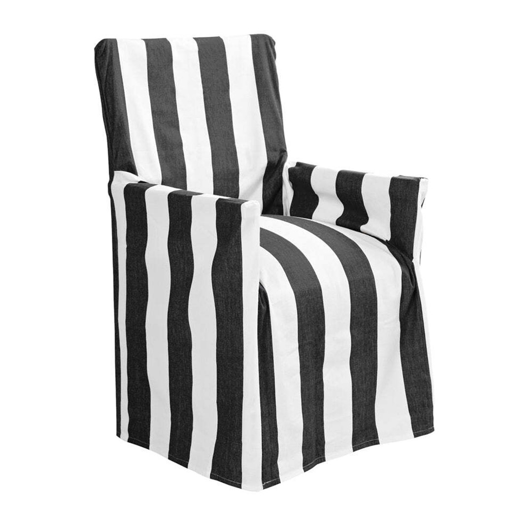 J.Elliot Outdoor Stripe 54x12.7cm Director Chair Cotton Cover/Protector Black