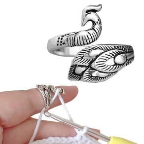 2X Peacock Ring Adjustable Tension Yarn Ring Knitting Loop Crochet Winder Style2