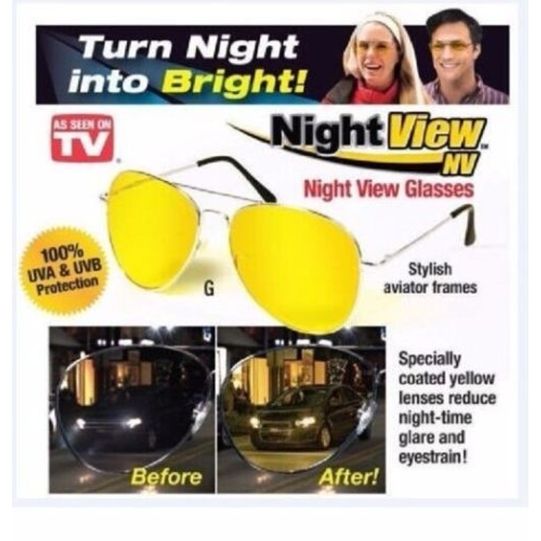 Mens Night View Vision Driving Driver's Anti-glare Glasses, , hi-res