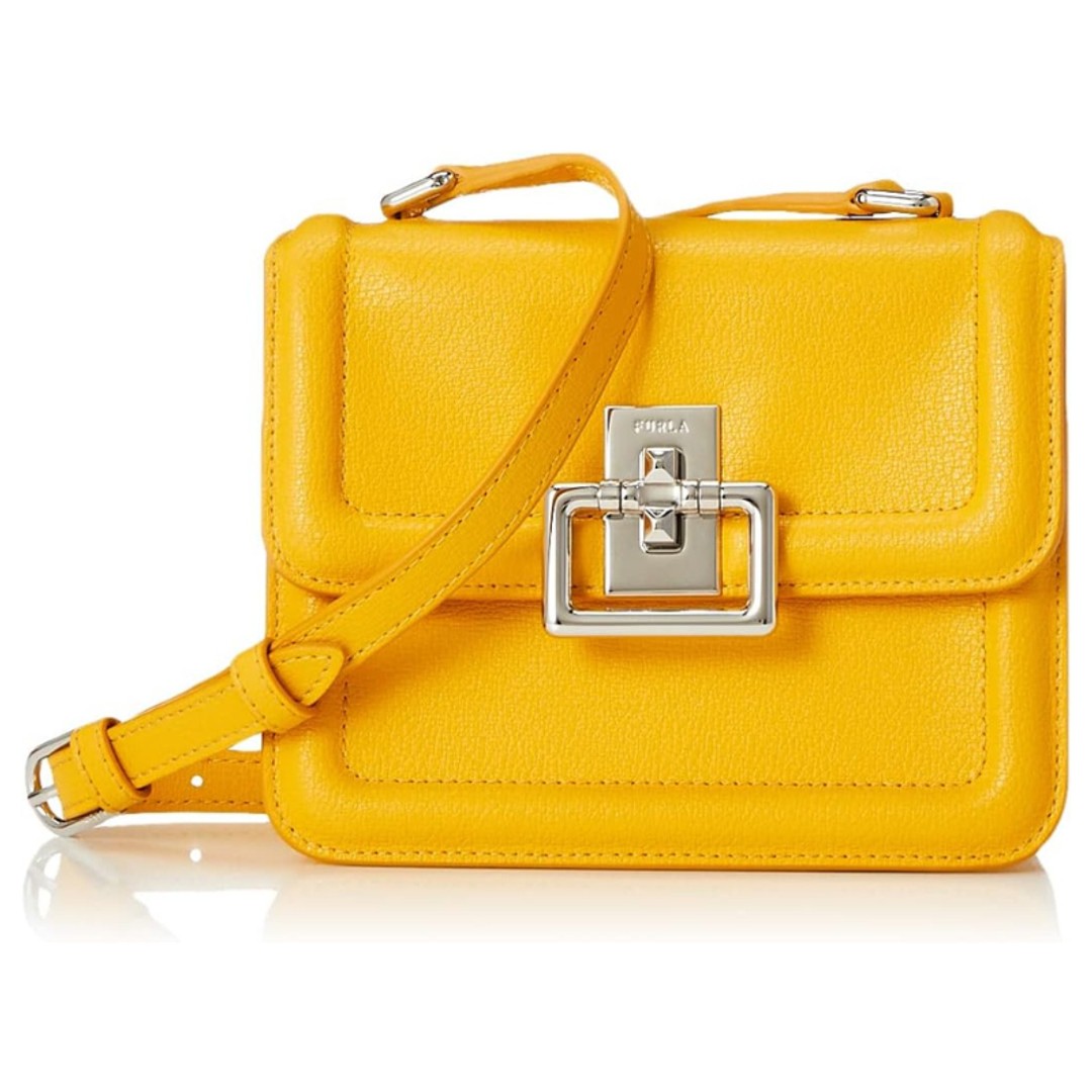 Furla Villa Mini Leather Crossbody Bag - Polline Yellow