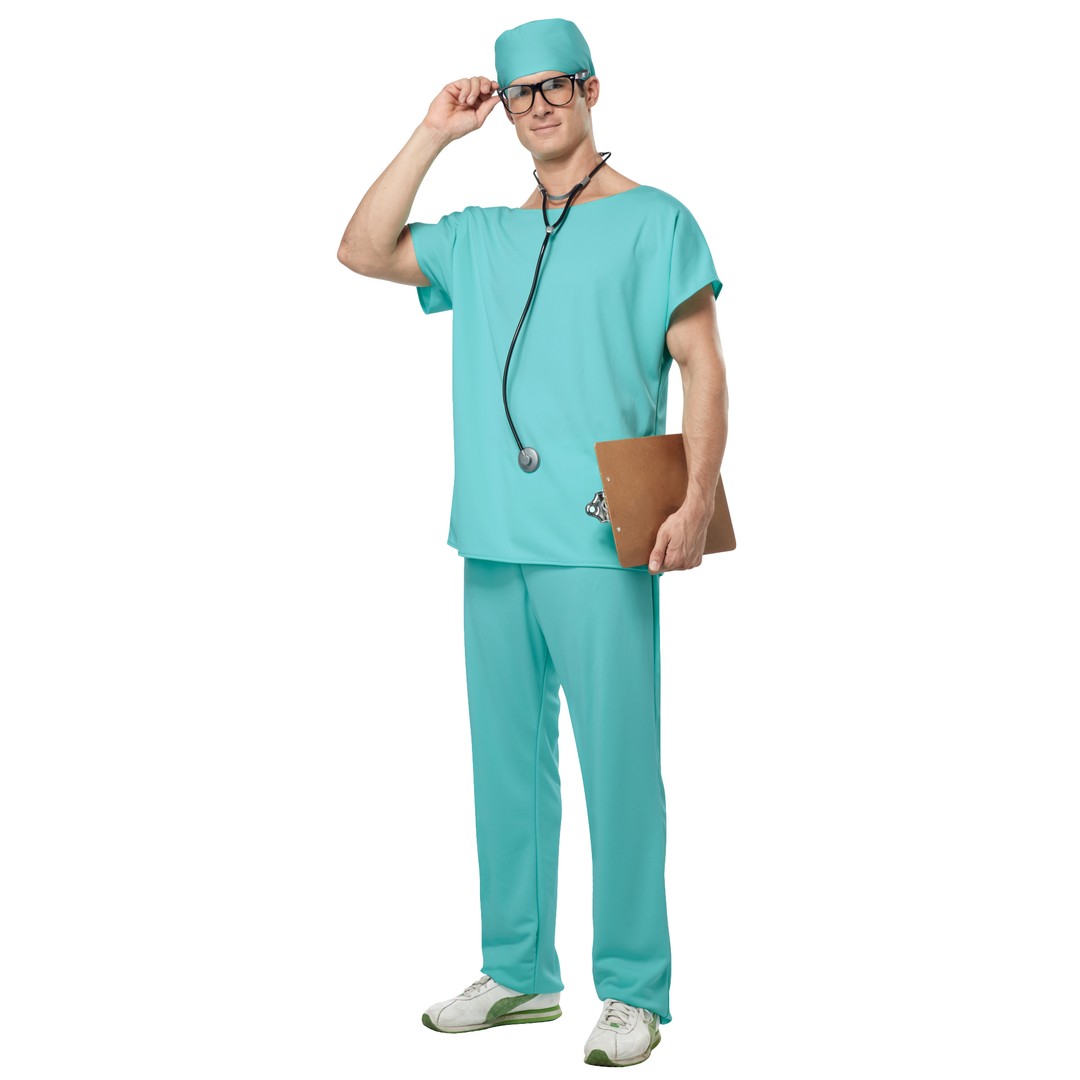 Costume King® Doctor Scrubs Hospital Surgical Uniform Surgeon Mens Costume & Stethoscope