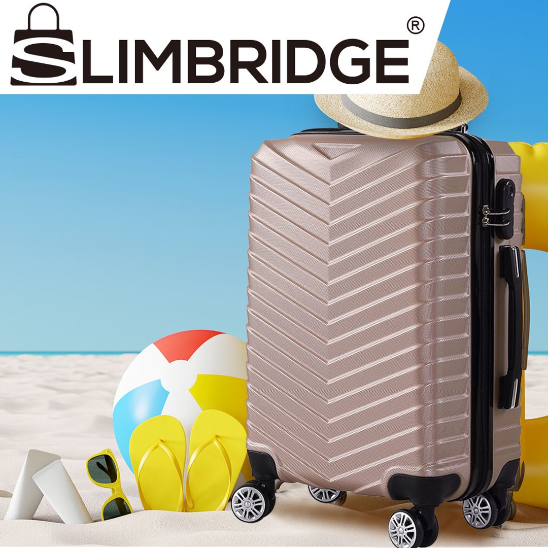 Slimbridge 20" Carry On Travel Luggage Suitcase Case Bag Lightweight TSA Coffee