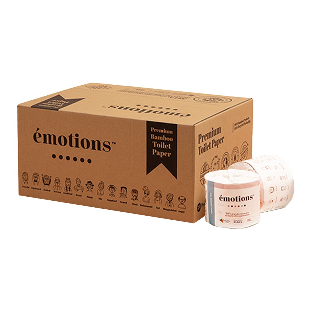 24PK Emotions Premium 100% Bamboo Toilet Paper/Rolls 4ply 360 Sheets White