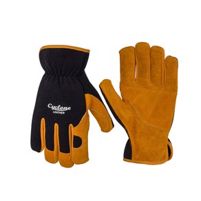 Cyclone Size Large Padded/Stretchable Work/Gardening Gloves Leather Brown/Black