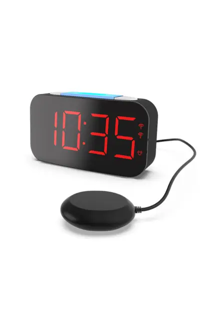 FancyTech USB Plugged-in Digital Alarm Clock with Bed Vibrating Function