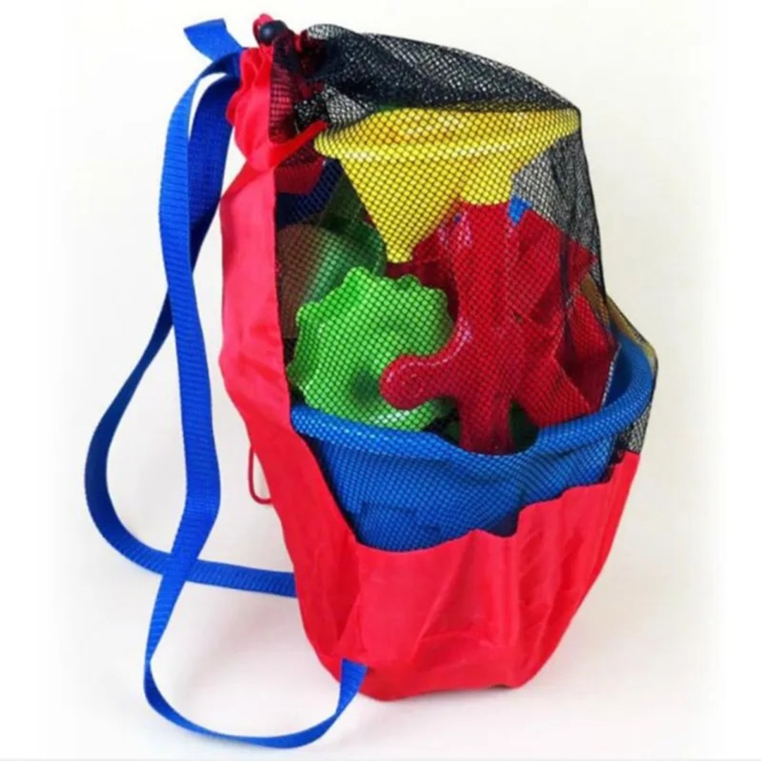 Portable Beach Bag Foldable Mesh Swimming Bag For Children Beach Toy Baskets Storage Bag Kids 