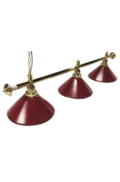 61" Pool Table Light Billiard Lamp Brass Burgandy With Metal Shades 