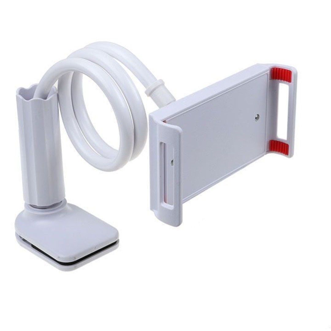 WHITE Universal Tablet Desktop Holder Bed Long Arm Lazy Stand Mount For Phone iPad