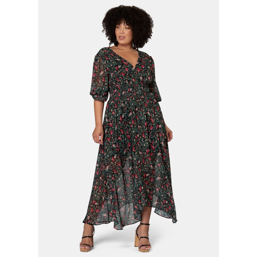 THE POETIC GYPSY Next Universe Rose Print Maxi Dress