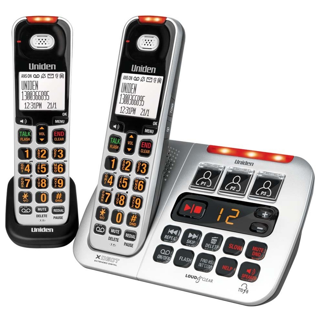 Uniden SSE45+1 Sight and Sound Enhanced Twin Cordless Phone System