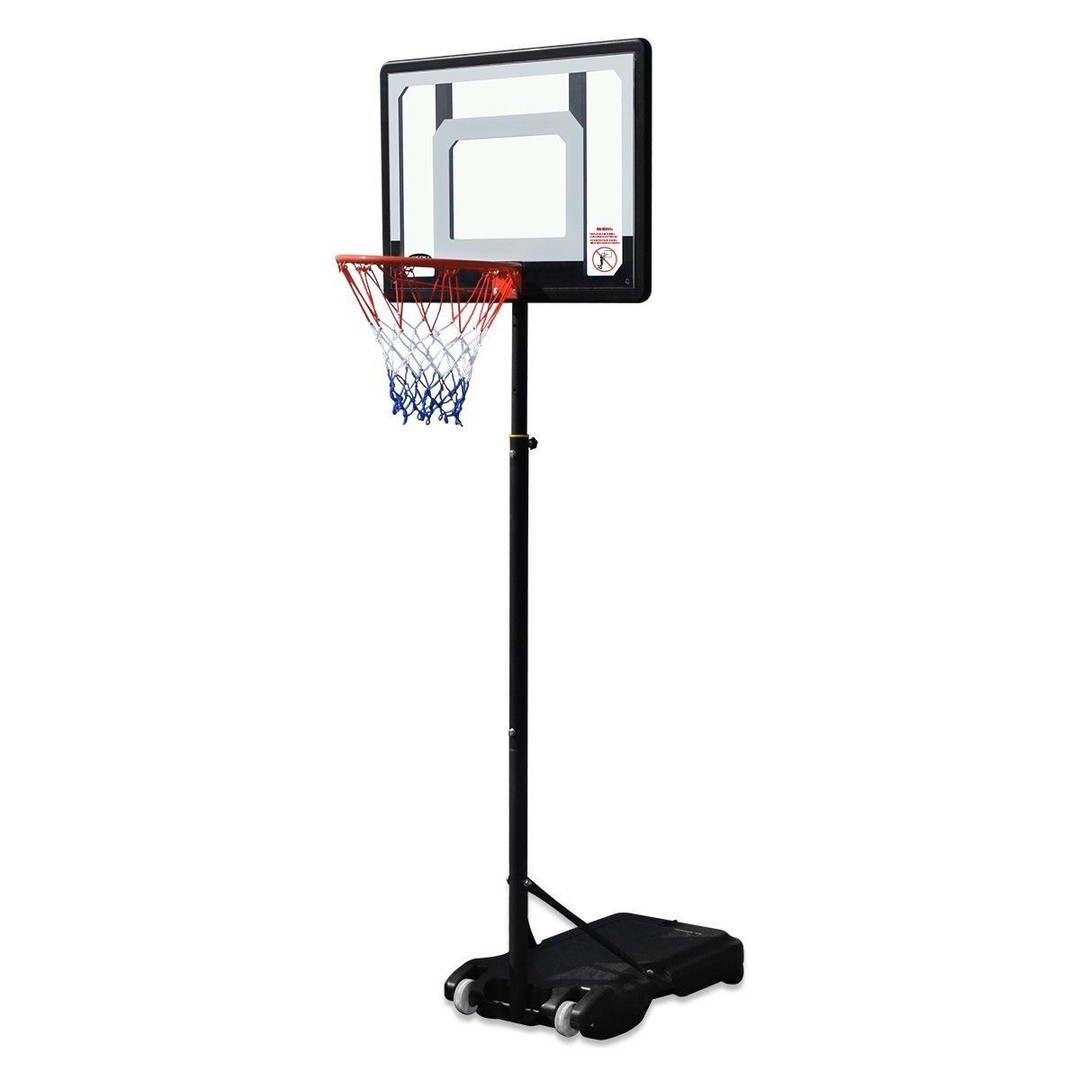 Genki Adjustable 1.55m-2.1m Portable Kids Basketball Hoop System Stand w/Cover