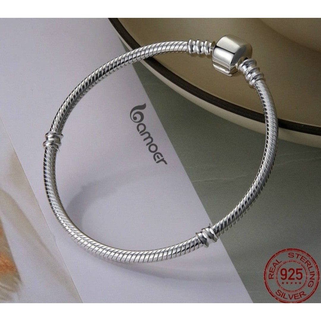 925 Sterling Silver Snake Chain Bracelet for Women, As Shown, hi-res