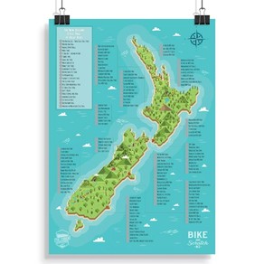 Squoodles Ltd New Zealand Bike Track Scratch Map