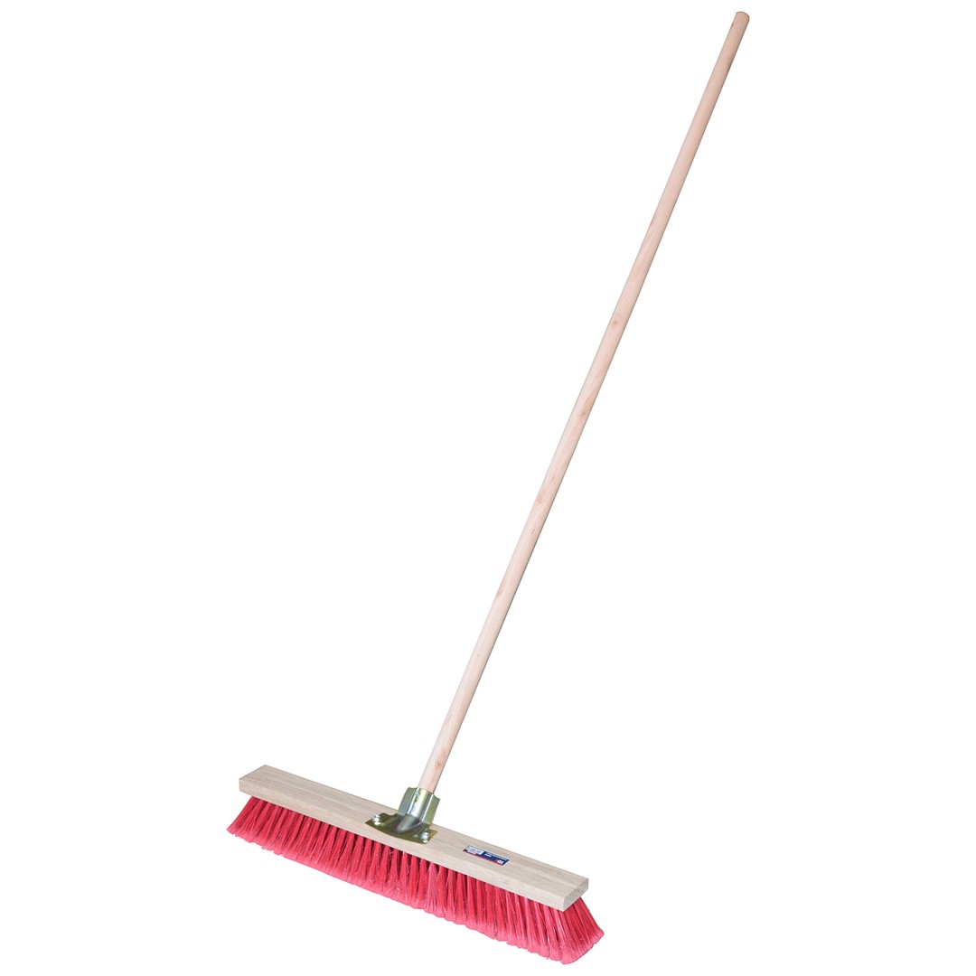 TDX PP Red Bristle Broom with Wooden Handle - 600mm