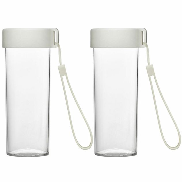 2x Emoi 480ml Eco Water Bottle Drinking BPA Free Plastic Drink Travel Cup/Strap 