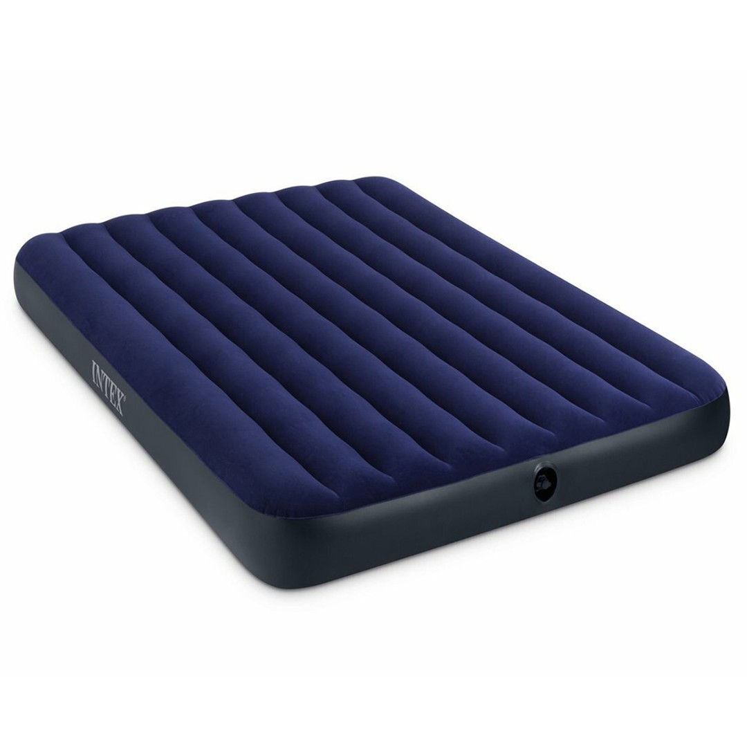 Intex 152cm Queen Classic Downy Airbed Kit Inflatable Mattress Travel/Camping