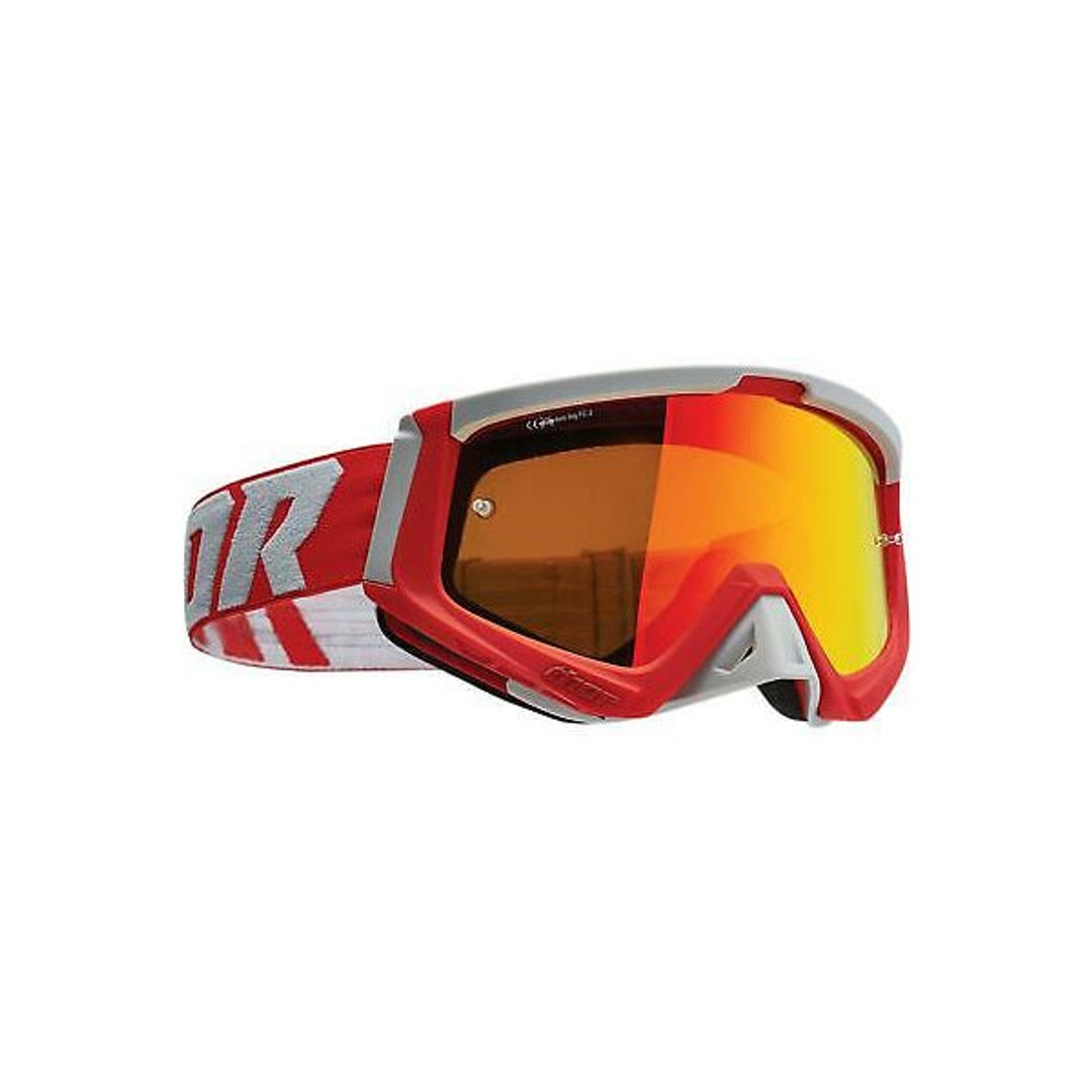 THOR MX GOGGLES S22 SNIPER RED GREY INC SPARE LENS
