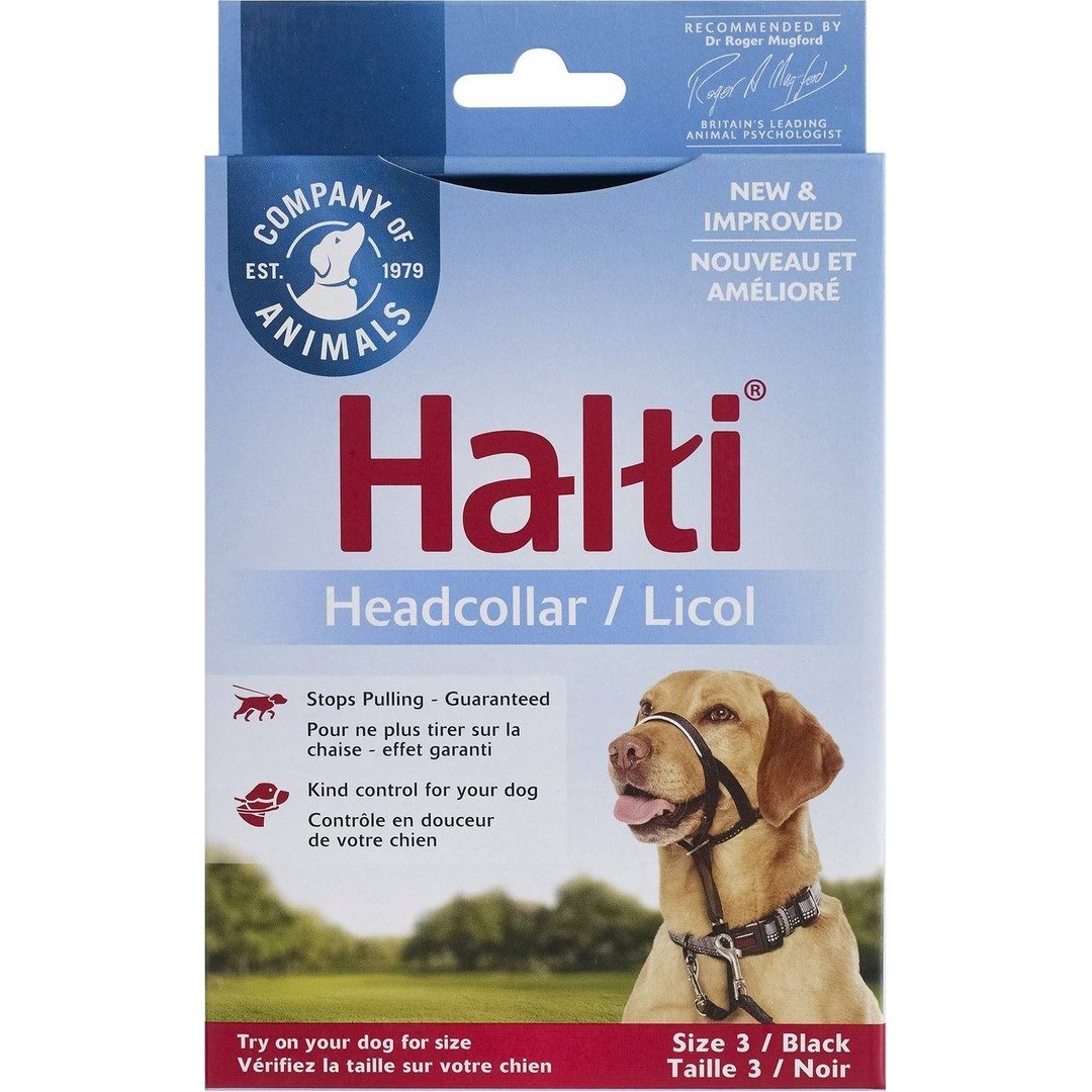 HALTI HEADCOLLAR - STOPS DOGS PULLING SIZE 3 BLACK