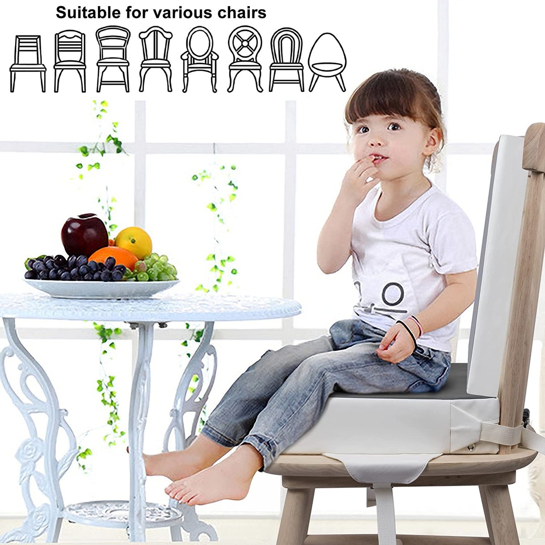 Toddler PU Dining Booster Seat Backrest Set-Gray