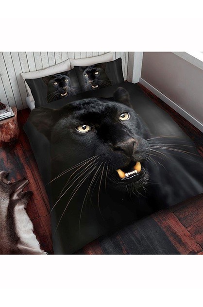 Black Panther Single Duvet Cover and Pillowcase Set | Animals Online |  TheMarket New Zealand