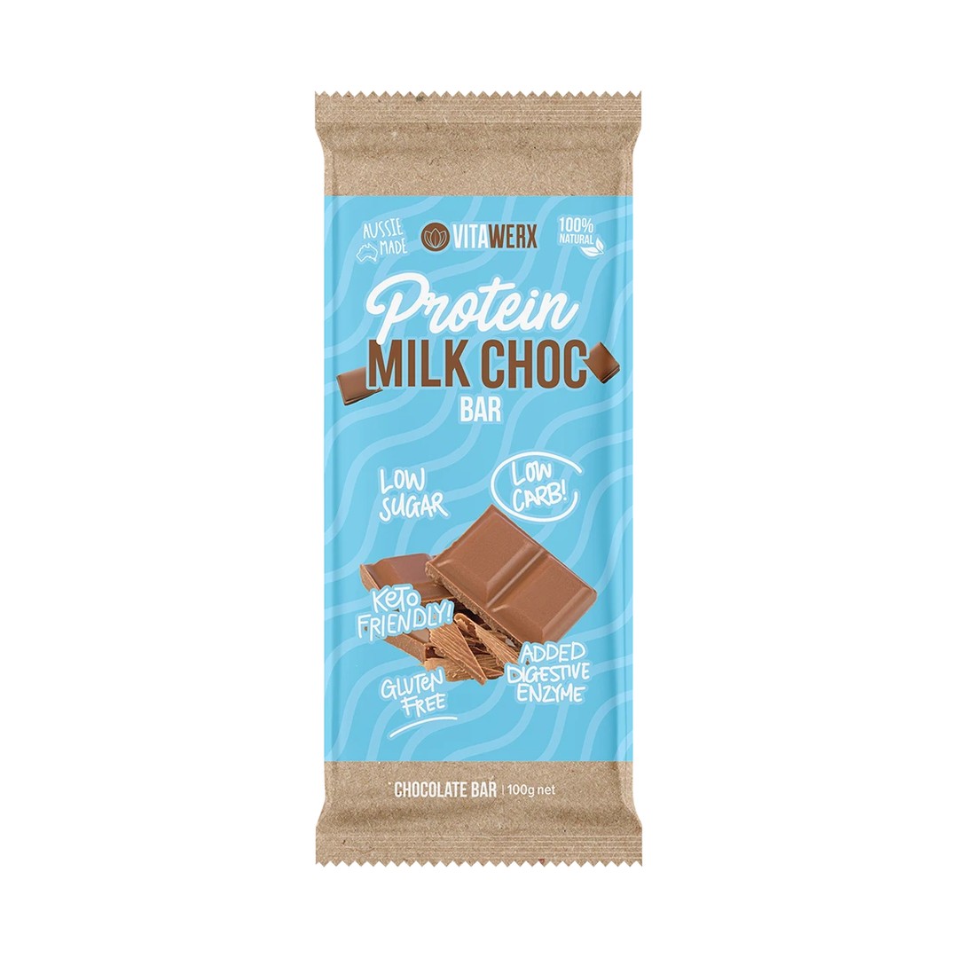 Vitawerx Protein Milk Chocolate Bar, Milk Chocolate, hi-res