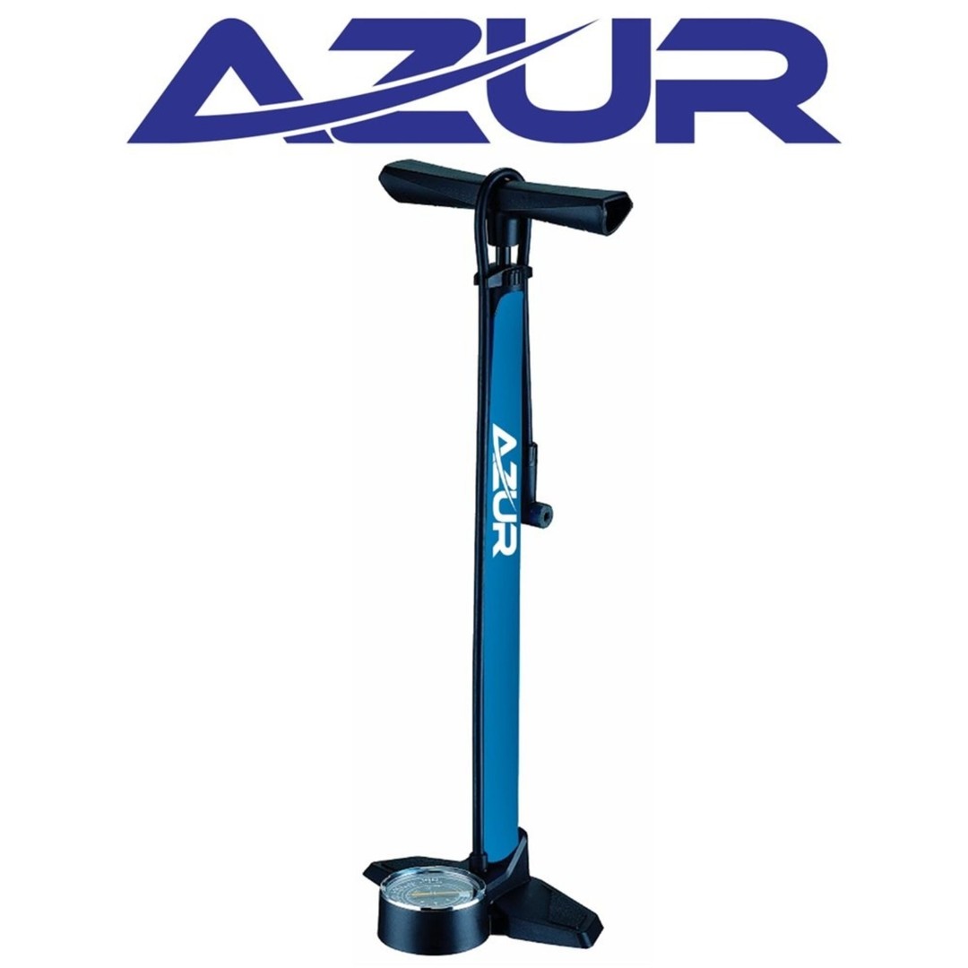 Azur Deluxe Floor Pump Blue