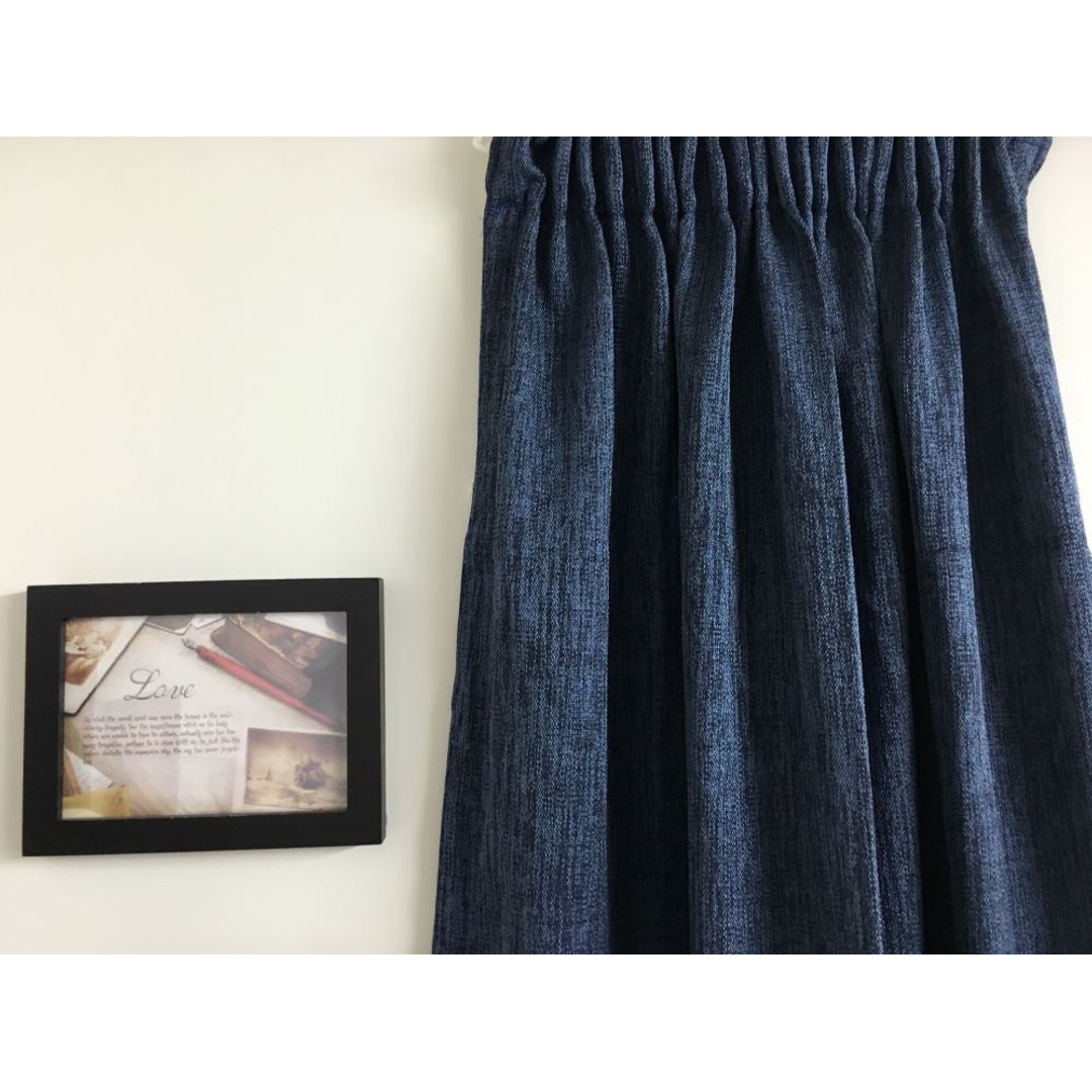 Kiwi  Grab One pair of Readymade Curtains blockout drapes Lined Blue- 8 sizes