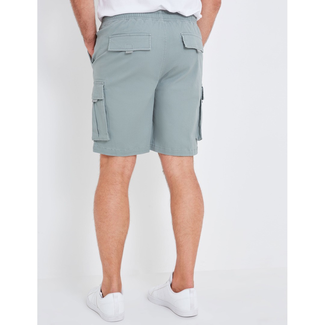 RIVERS - Mens Grey Shorts - All Season - Cotton Clothing - Mid Thigh - Mid Waist - Relaxed Fit - Elastane - Light Military - Cargo - Elastic Waist, Grey, hi-res