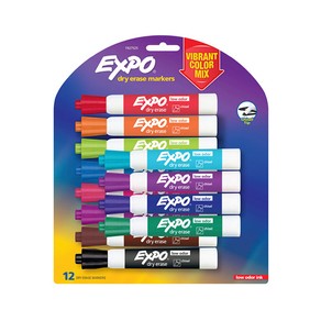 Expo White Board Marker Chisel Tip Vibrant Pk12