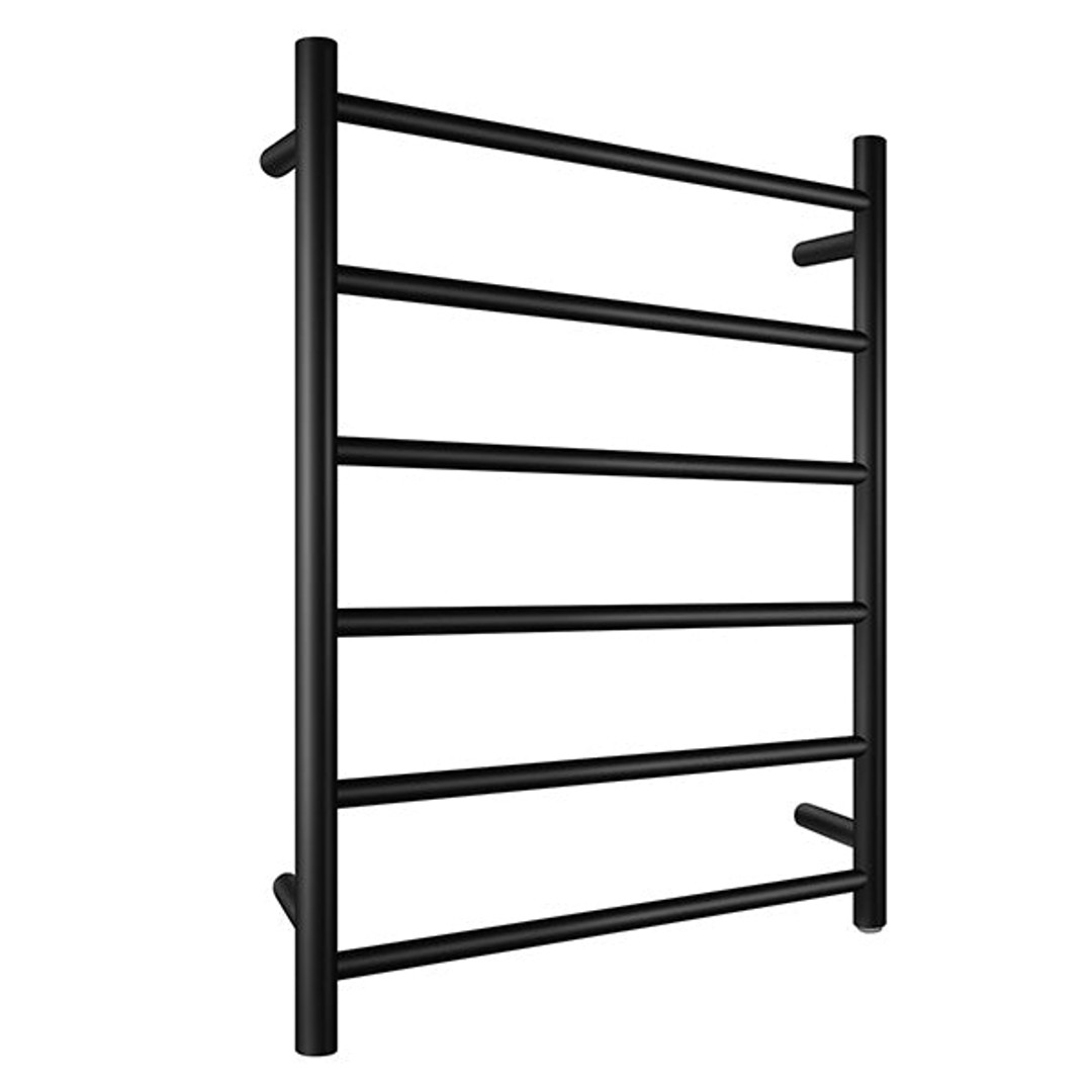 Electric Heated Towel Rack Stainless Rail Clothes Warmer Round Black, , hi-res