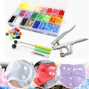 350 Pieces DIY Plastic Snap Button Set with Tools Kit