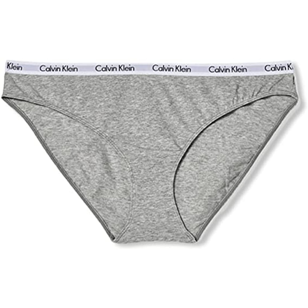 Calvin Klein Womens Carousel Logo Cotton Bikini Style Underwear 3 Pack - Black/Black/Grey, As shown, hi-res