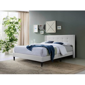 TSB Living Vele-C Fabric Bed Frame Double White