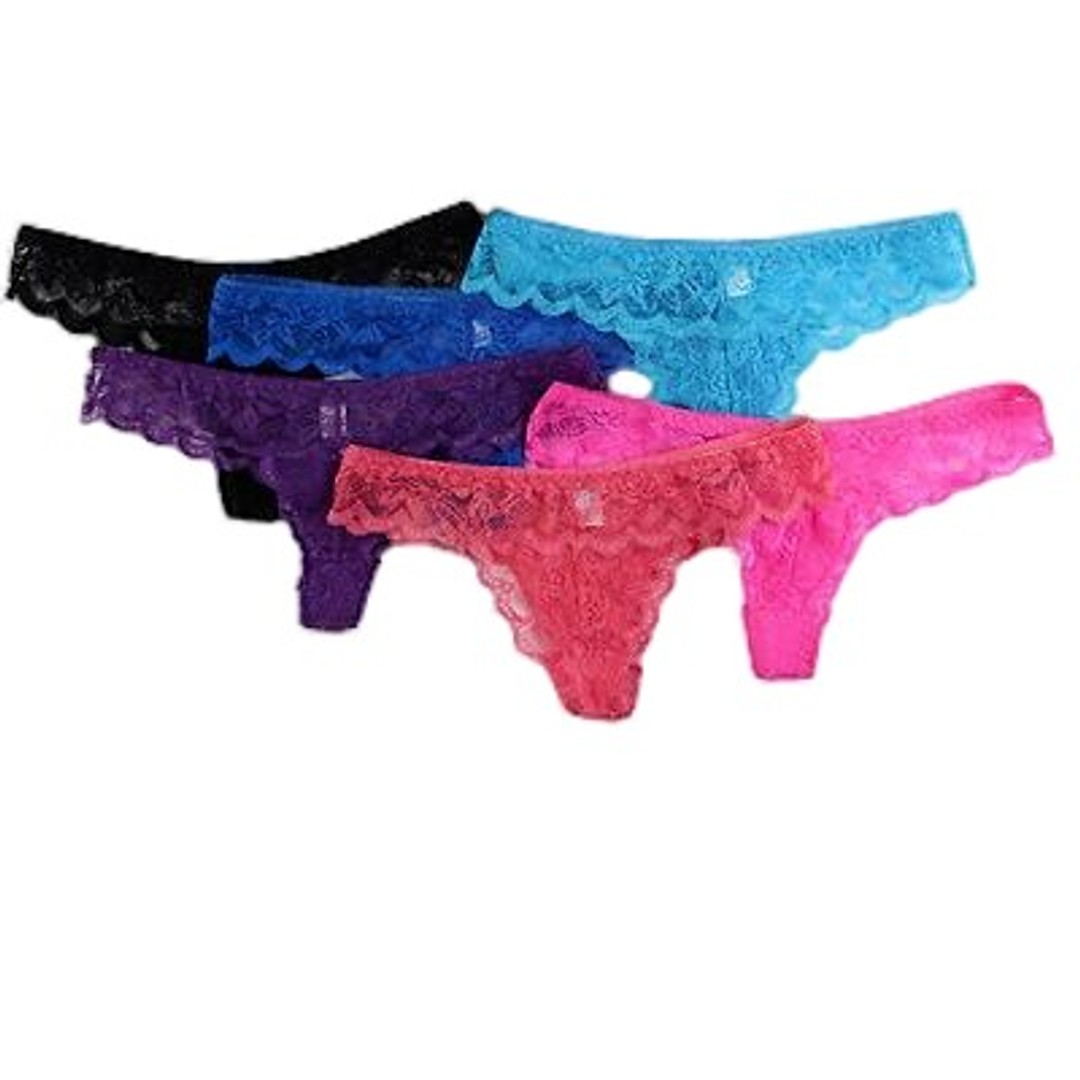Yun Meng Ni 6 X Womens Lace Gstring Underwear Brief Cheeky Sexy Lingerie Panties Intimates 87169 Multicoloured